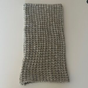 Cozy Gray/brown/ silver metallic Knit Scarf